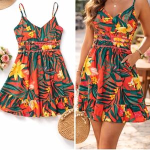 Absolutely Vibrant Floral Mini Dress